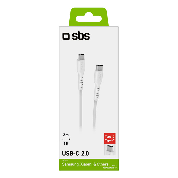 CABLE SBS USB-C 2.0 25W 2 m White 34679