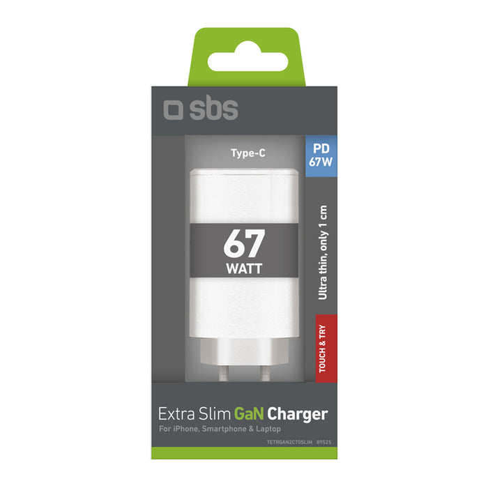 Laptop charger SBS 220V 67W PD GaN Slim 2xC 89525