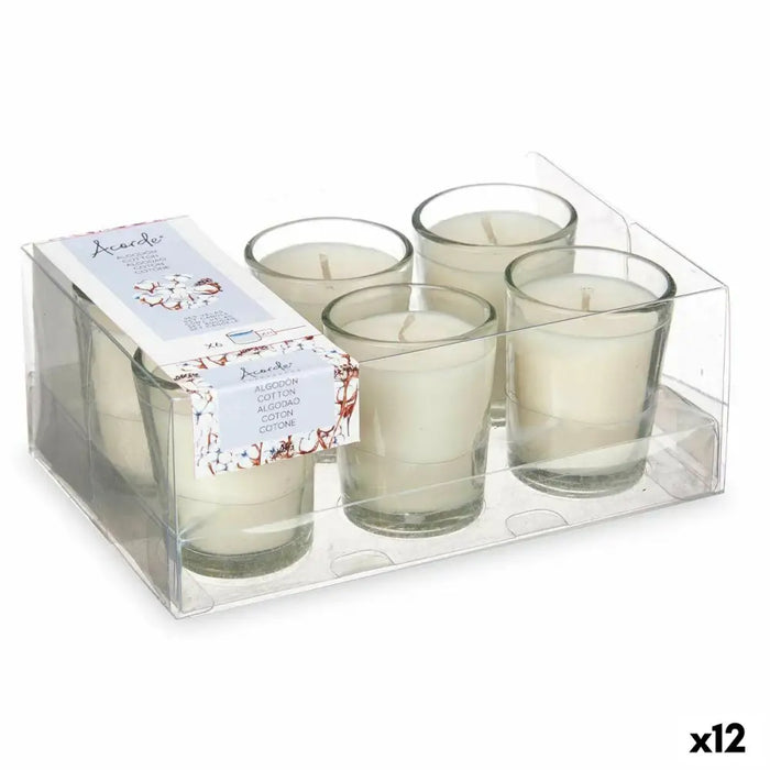 Scented Candle Set Acorde Cotton Glass (12 Units) - Почистване Прахосмукачки И Гладене<<<Дом