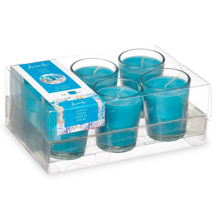 Scented Candle Set Acorde Ocean Glass (12 Units) - Почистване Прахосмукачки И Гладене<<<Дом Градина<<<BigBuy&&&Ароматни