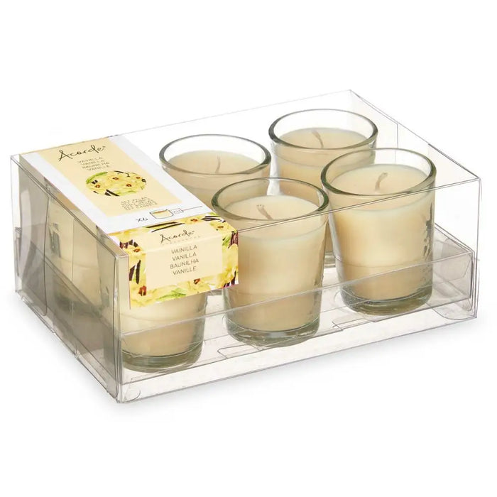 Scented Candle Set Acorde Vanilla Glass (12 Units) - Почистване Прахосмукачки И Гладене<<<Дом