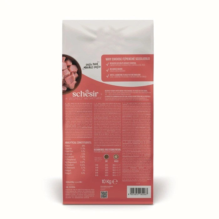 SCHESIR Animal Mono Protein Formula Sterilized pork ham – dry cat food – 10 kg