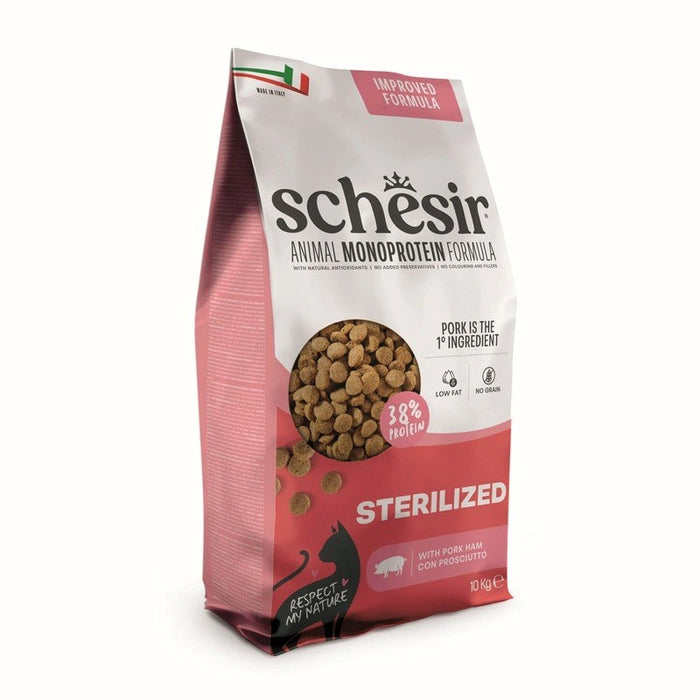 SCHESIR Animal Mono Protein Formula Sterilized pork ham – dry cat food – 10 kg