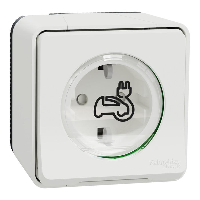 EV CONTACT SCHUKO OPEN MOUNTING WHITE
