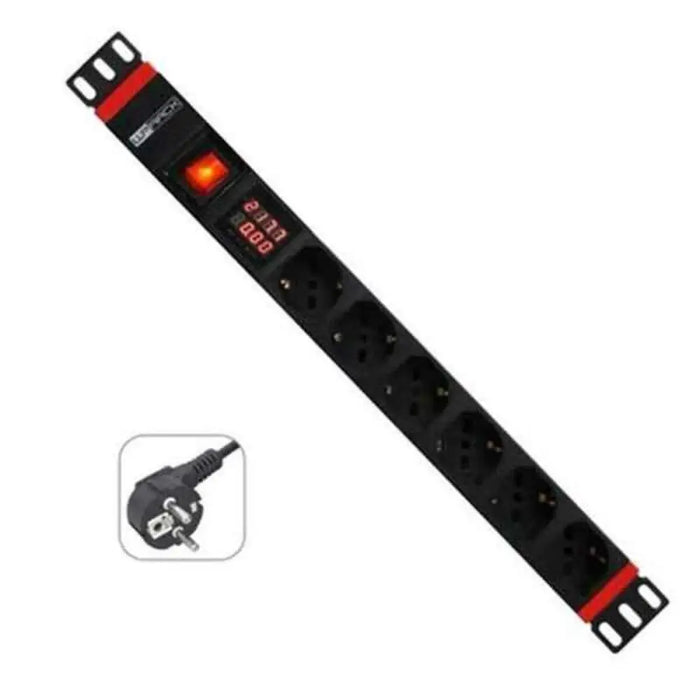 Schuko 19’’ 6 Way Multi-socket Adapter WP WPN-PDU-G03-06 - Компютър Мрежи и компоненти<<<Компютри|