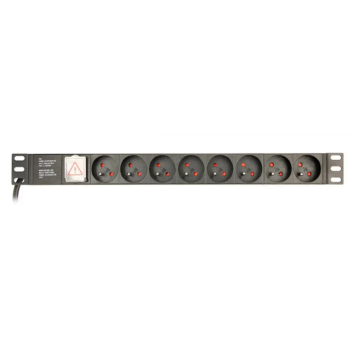 Schuko 19’’ 8 Way Multi-socket Adapter with On / Off Switch GEMBIRD EG-PDU-014-F (3 m) - RACK power