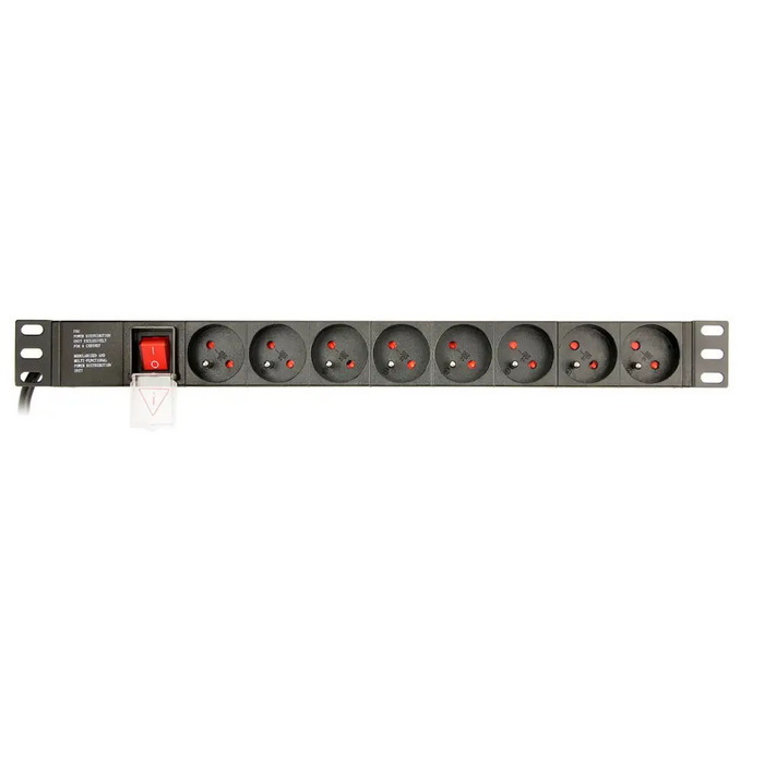 Schuko 19’’ 8 Way Multi-socket Adapter with On / Off Switch GEMBIRD EG-PDU-014-F (3 m) - RACK power