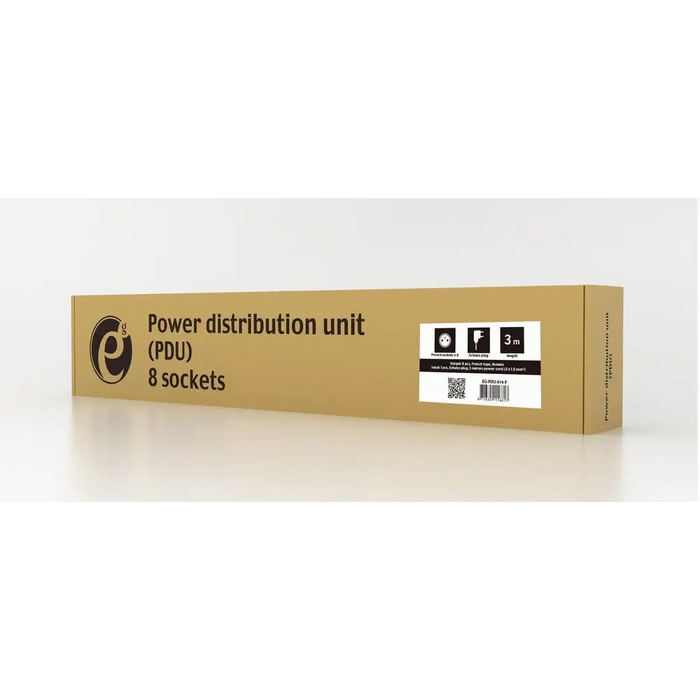 Schuko 19’’ 8 Way Multi-socket Adapter with On / Off Switch GEMBIRD EG-PDU-014-F (3 m) - RACK power