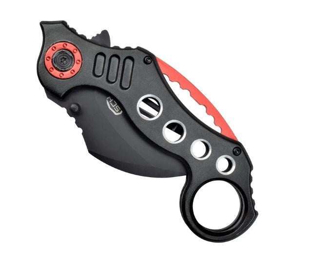 SCK Steel Claw Knives Karambit K29 knife, black and red