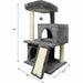 Scratching Post for Cats FLOPI Dark Grey Plush Wood (1 Unit) - Домашни Животни<<<Дом Градина<<<BigBuy&&&Здраве и
