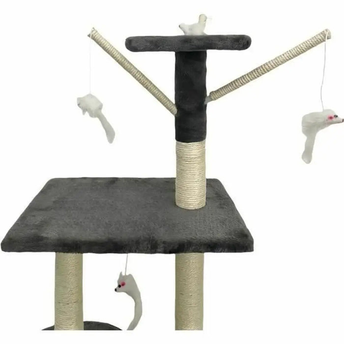Scratching Post for Cats Jipsy Dark Grey Plush Wood (1 Unit) - Домашни Животни<<<Дом Градина<<<BigBuy&&&Здраве и