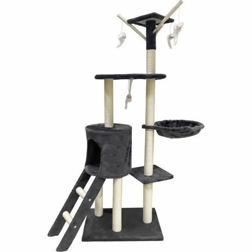 Scratching Post for Cats Jipsy Dark Grey Plush Wood (1 Unit) - Домашни Животни<<<Дом Градина<<<BigBuy&&&Здраве и