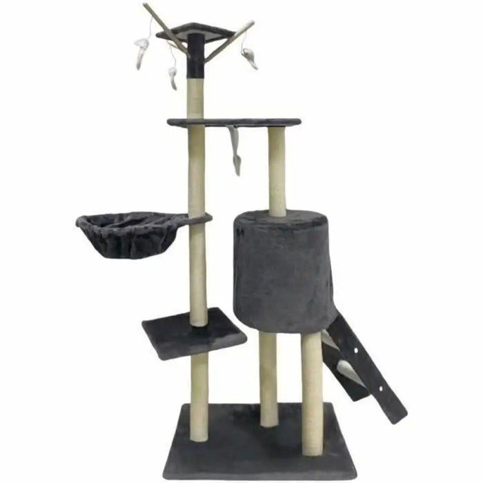 Scratching Post for Cats Jipsy Dark Grey Plush Wood (1 Unit) - Домашни Животни<<<Дом Градина<<<BigBuy&&&Здраве и