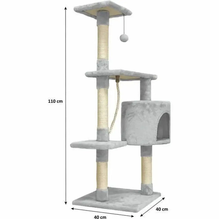 Scratching Post for Cats Paloma tree Grey Plush Wood Sisal (1 Unit) - Домашни Животни<<<Дом Градина<<<BigBuy&&&Здраве и