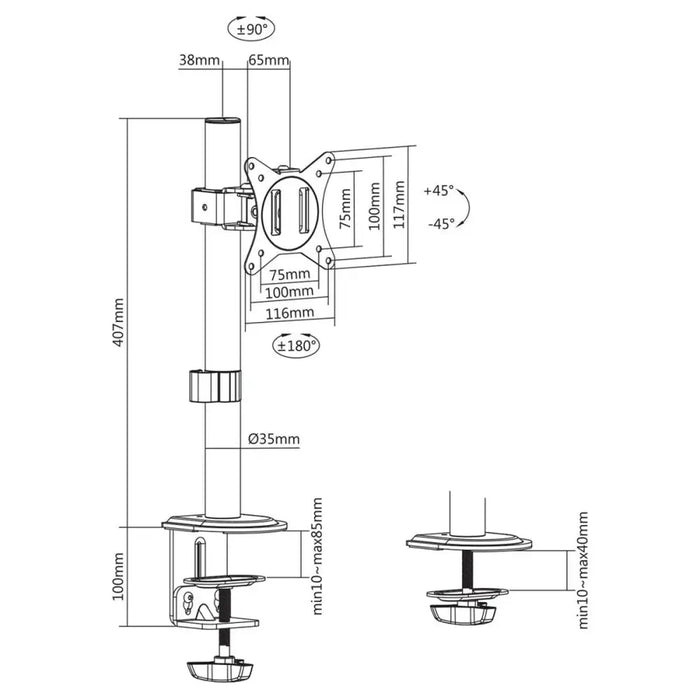 Screen Table Support MacLean MC-751N 17’’ 32’’ - Монтиране на екрани<<<Електроника Периферни и резервни