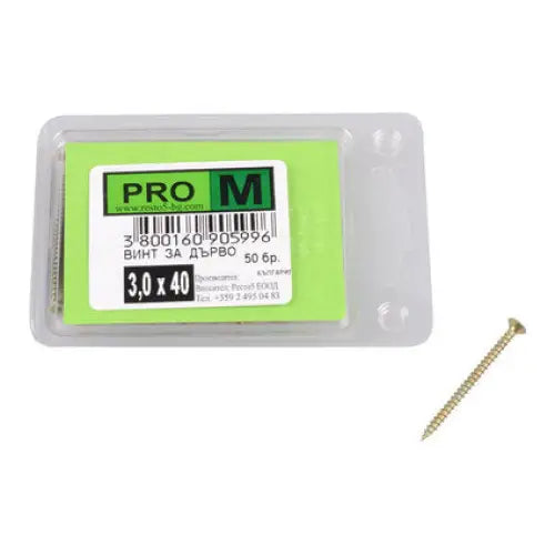 SCREW FOR WOOD 3X40 MM PRO M 50 PCS - Винтове<<<Винтове и болтови съединения<<<Инструменти и железария<<<Praktiker