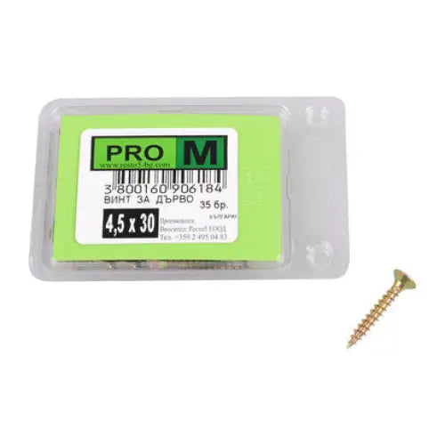 SCREW FOR WOOD 4.5X30 MM PRO M 35 PCS - Винтове<<<Винтове и болтови съединения<<<Инструменти и железария<<<Praktiker
