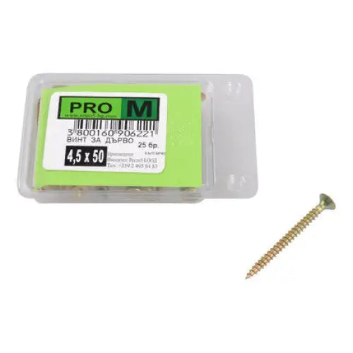SCREW FOR WOOD 4.5X50 MM PRO M 25 PCS - Винтове<<<Винтове и болтови съединения<<<Инструменти и железария<<<Praktiker