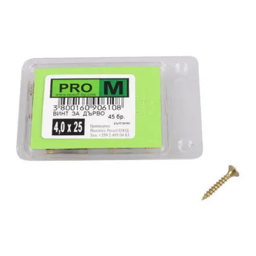 SCREW FOR WOOD 4X25 MM PRO M 45 PCS - Винтове<<<Винтове и болтови съединения<<<Инструменти и железария<<<Praktiker