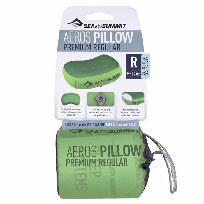 Sea To Summit Aeros Premium Pillow travel pillow Inflatable Lime - Sleeping bags hammocks