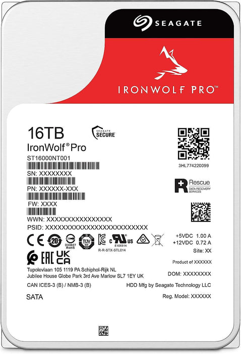 Hard drive SEAGATE IronWolf PRO ST16000NT001, 16TB, 256MB Cache, SATA 6.0Gb/s