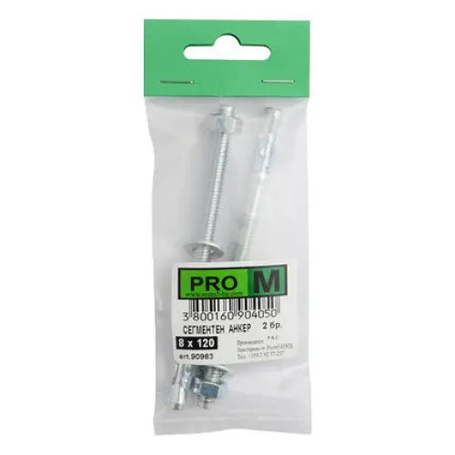 SEGMENT ANCHOR F8X120MM 2 PCS PRO M - Комплекти дюбели<<<Дюбели<<<Инструменти и железария<<<Praktiker
