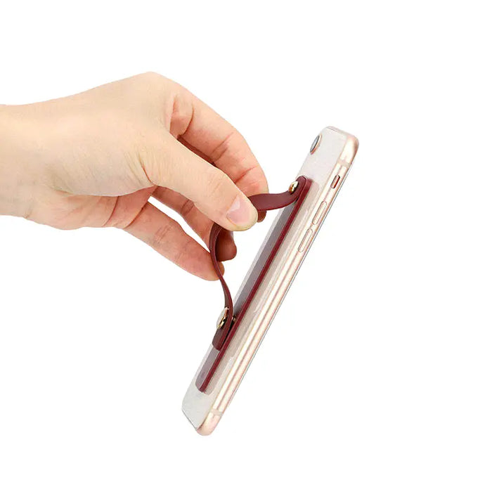 Self-adhesive finger holder with zipper - blue - Cell phone holders<<<HurtelXML