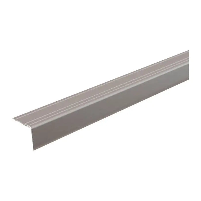 SELF-ADHESIVE L-SHAPED TRANSITION STRIP DOELLKEN 25 MM. SILVER 2.7 M. - Лайстни<<<Паркет и елементи за монтаж<<<Подови