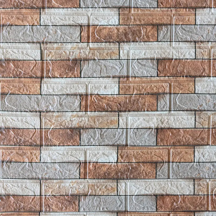 SELF-ADHESIVE PVC PANEL 70X77X0.3 CM BROWN BRICKS - PVC панели<<<Стенни и таванни панели<<<Подови и стенни