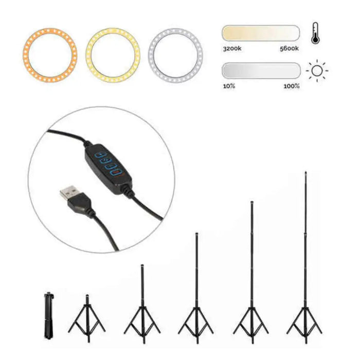 Selfie Ring Light KSIX 10W - Електроника Телефони и таблети<<<Компютри| Електроника<<<BigBuy&&&Aксесоари за мобилни