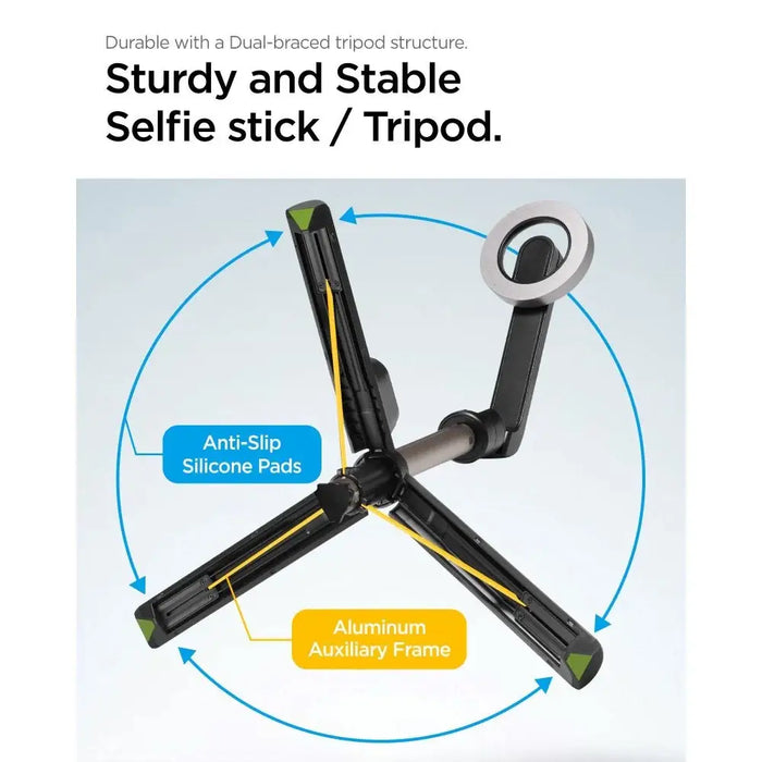 Selfie stick Spigen S570W MagSafe tripod with Bluetooth - black - Photo accessories<<<HurtelXML