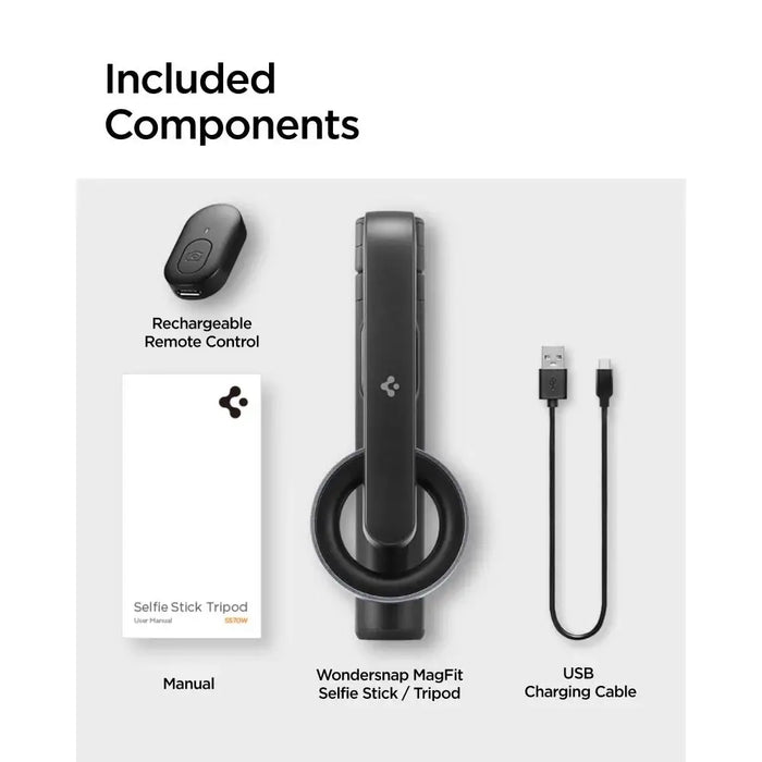 Selfie stick Spigen S570W MagSafe tripod with Bluetooth - black - Photo accessories<<<HurtelXML