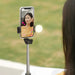 Selfie stick WH1YXS telescopic tripod 1m with round lamp and phone holder - black - Photo accessories<<<HurtelXML