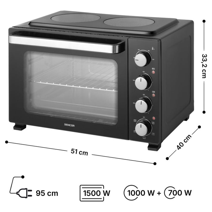 Mini stove with ceramic hob Sencor SEO 3580BK