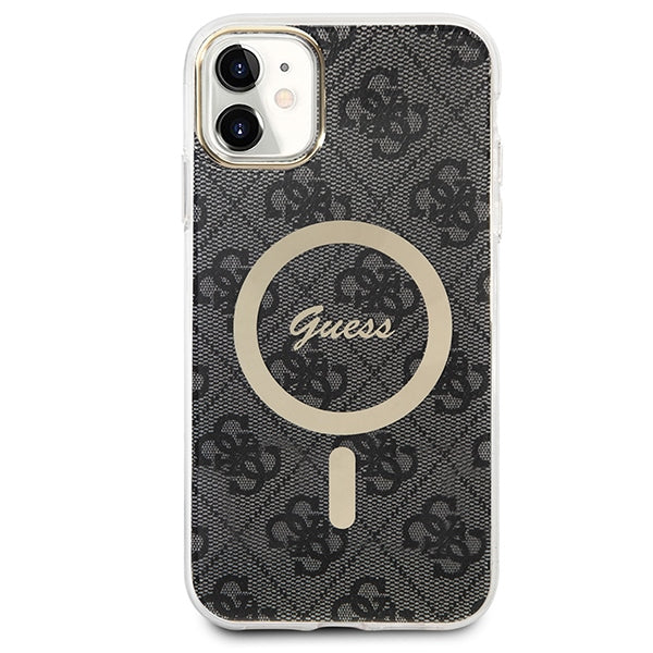 Set Guess GUBPN61H4EACSK Case + Charger iPhone 11 6.1’’ black/black hard case 4G Print MagSafe - Cell phone cases