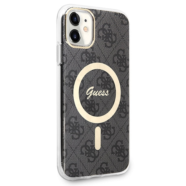 Set Guess GUBPN61H4EACSK Case + Charger iPhone 11 6.1’’ black/black hard case 4G Print MagSafe - Cell phone cases