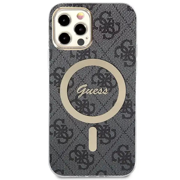 Set Guess GUBPP12MH4EACSK Case+ Charger iPhone 12/12 Pro black/black hard case 4G Print MagSafe - Cell phone cases