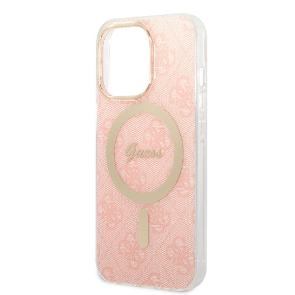 Set Guess GUBPP13LH4EACSP Case+ Charger iPhone 13 Pro pink/pink hard case 4G Print MagSafe - Cell phone cases