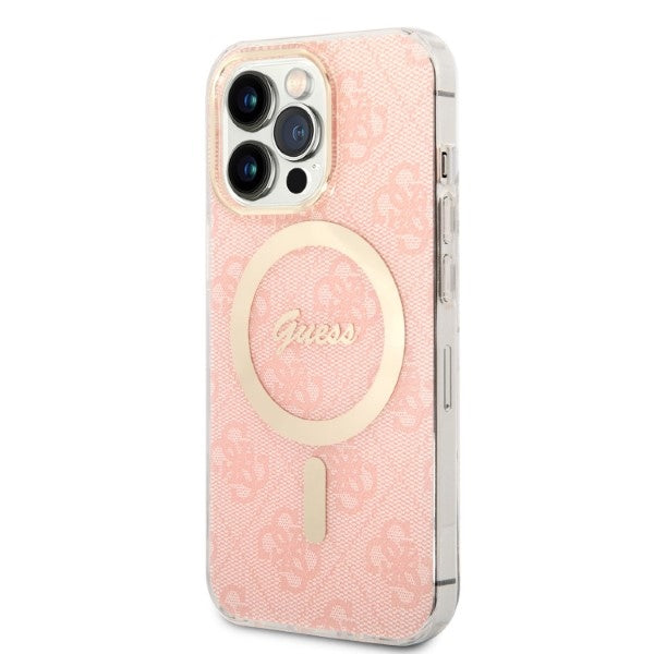 Set Guess GUBPP13LH4EACSP Case+ Charger iPhone 13 Pro pink/pink hard case 4G Print MagSafe - Cell phone cases