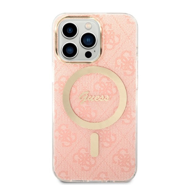 Set Guess GUBPP13LH4EACSP Case+ Charger iPhone 13 Pro pink/pink hard case 4G Print MagSafe - Cell phone cases