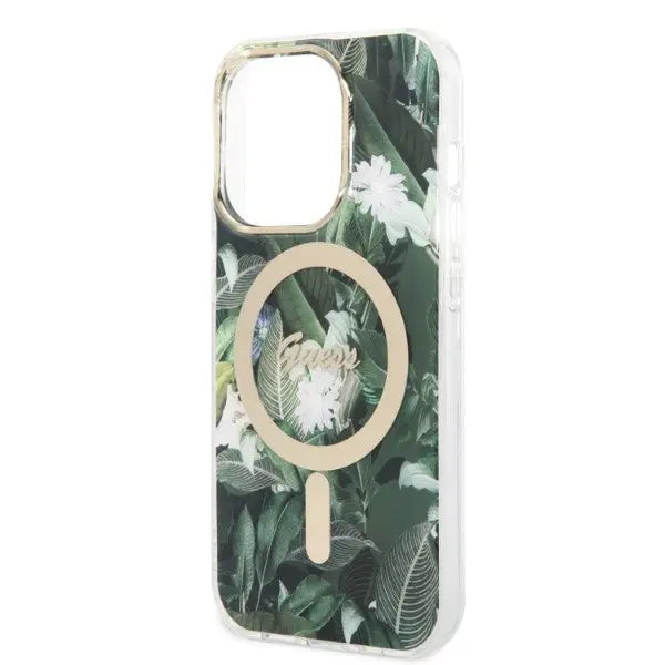 Set Guess GUBPP14LHJEACSA Case+ Charger iPhone 14 Pro 6.1’’ green/green hard case Jungle MagSafe - Cell phone cases