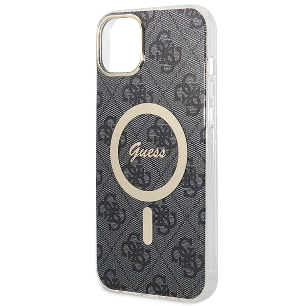 Set Guess GUBPP14SH4EACSK Case+ Charger iPhone 14 6.1’’ black/black hard case 4G Print MagSafe - Cell phone cases