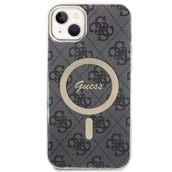Set Guess GUBPP14SH4EACSK Case+ Charger iPhone 14 6.1’’ black/black hard case 4G Print MagSafe - Cell phone cases