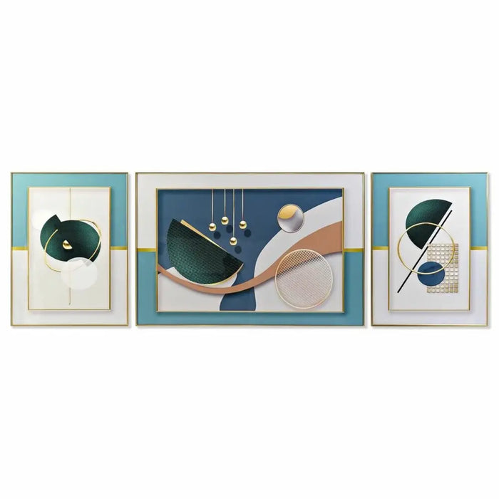 Set of 3 pictures DKD Home Decor Aluminium MDF Wood 240 x 3 x 80 cm (3 Pieces) - Декорация и Осветление<<<Дом