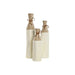 Set of 3 Vases Home ESPRIT White Golden Metal 14 x 14 x 67 cm (3 Pieces) - Декорация и Осветление<<<Дом