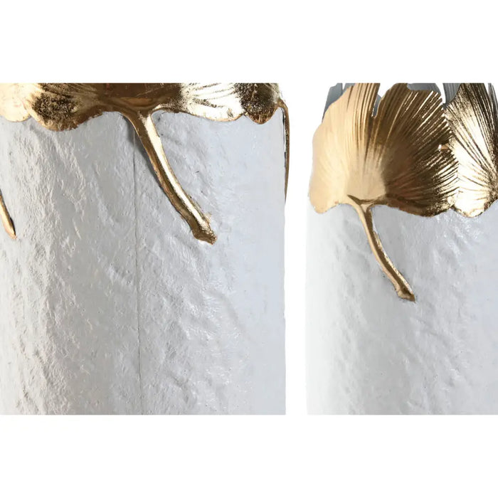 Set of 3 Vases Home ESPRIT White Golden Metal 21 x 21 x 55 cm (3 Pieces) - Декорация и Осветление<<<Дом