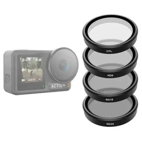Set of 4 TELESIN CPL/ND8/ND16/ND32 filters for DJI Osmo Action 3 / 4 / 5 - For sports cameras<<<Accessories<<<Photo