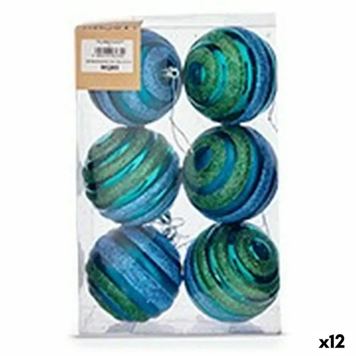 Set of Christmas balls Krist+ Blue Green PVC Ø 8 cm (12 Units) - Декорация и Осветление<<<Дом