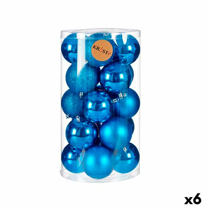 Set of Christmas balls Krist+ Blue Plastic (6 Units) - Декорация и Осветление<<<Дом Градина<<<BigBuy&&&Коледни