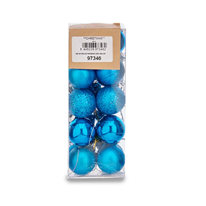 Set of Christmas balls Krist+ Blue Plastic Ø 3 cm (12 Units) - Коледни украси<<<Декорация и Осветление<<<Дом